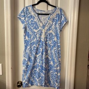 Blue and White Floral Dress